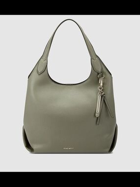 Nine West Olive Green Pebbled Hobo Bag